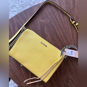 NWT Rebecca Minkoff Mini 5 Zip Crossbody Bag Butter Yellow with Zippers